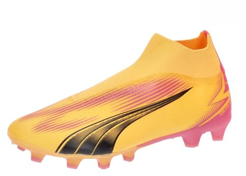 Puma Men Ultra Match+ Ll Fg/Ag Soccer Shoes, Sun Stream-Puma Black-Sunset Glow, 47 EU
