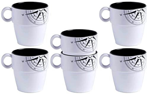 Marine Business Tazza da caffè, tazza da caffè, tazza in melamina, Lombok, set da 6 pezzi