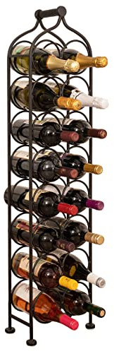 Biscottini Weinregal Metall für 16 Flaschen - Weinflaschenhalter 105x12x24 cm - Flaschenregal schmal