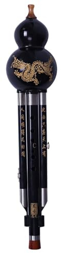 Hulusi Flöte Kürbis Cucurbit Flöte Chinesische Flöte in Rotholz und schwarzem Sandelholz, Schlüssel von BB und C, ideal für Anfänger und Darsteller, Schwarz