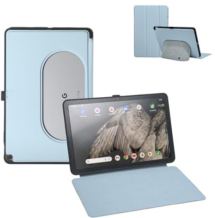 Penoval Google Pixel Tablet-Hülle 11 Zoll (2023), Silikonhülle, Verstellbarer Betrachtungswinkel, einfaches Handgepäck, Schutzhülle, kompatibel mit Lade-Lautsprecher-Dock (blau)