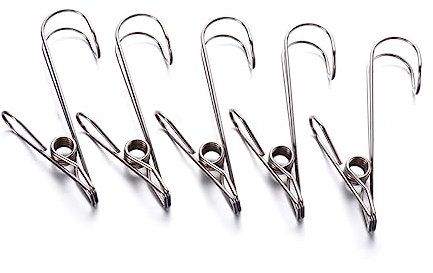 OSALADI 5pièces Pintes à Linge Acier Inoxydable Pinces Métalliques pour Vêtements Chaussettes Couvertures Pinces Multifonctions