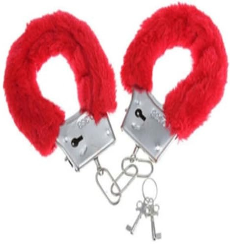 Sex Rote Handschellen mit Schlüssel Knöchelarmbänder SM Erwachsene Plüsch Pelz verstellbar Edelstahl Bondage Fetisch Sexspielzeug Halloween Cosplay Party Bühne Polizei Kostüm Requisite