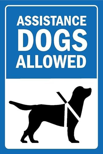 Assistance dogs allowed - Self adhesive sticker (300mm x 200mm)