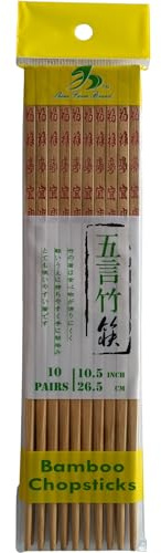 SHINE FARM - Karbonisierte Bambus Essstäbchen - 1 X 10 PCS, Wood