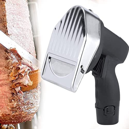 Professional Kebab Knife, Electric Doner Kebab Slicer, Handheld 304 Stainless Steel Commercial Sliced Meat Cutter Machine Adjustable Thickness 0 to 8 mm for Restaurant Barbecue,Corded (Cordless)