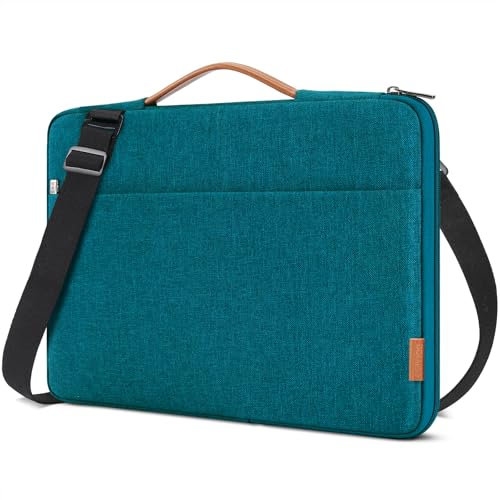DOMISO 16 Zoll Laptop Tasche Hülle Wasserdicht Stoßfestes Notebook Sleeve Case Schultertasche für 16 Dell/HP Pavilion Envy/ThinkPad IdeaPad/ASUS Vivobook,Teal