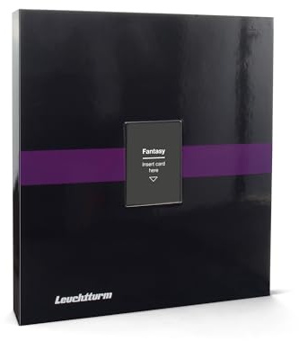 Leuchtturm 372282 TCG Album Pro - für 315 Sammelkarten wie Yu-Gi-Oh, Magic: The Gathering, Lorcana oder One Piece - A4 Hardcover schwarz-violett - inkl. 5 Grande Pro Hüllen schwarz