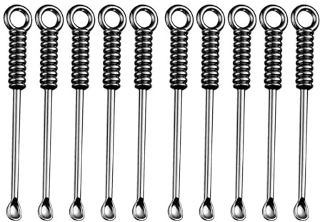10 Stück Edelstahl Mini Löffel Mikro Messlöffel Set für Salze, Spice, Küchenlöffel, Schwarz