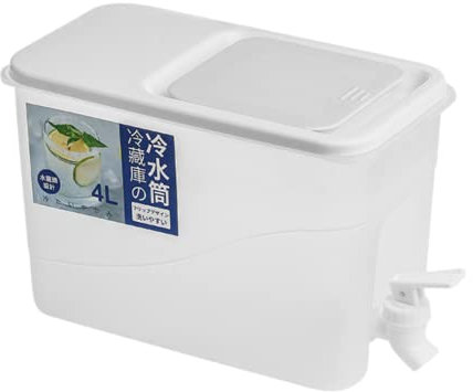 Wasserspender, Getränkespender 4L Getränkespender aus Kunststoff mit Wasserhahn Große Kapazität Kaltwasserkessel Kühlschrank Getränkespender für die Außenküche Wohnzimmer Büro zur Saftherstellung