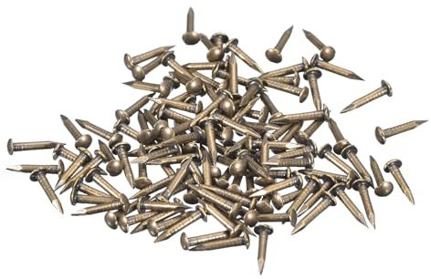 QUARKZMAN 250pz Chiodi Piccoli Piccoli 1.2mmx8mm(Dxl) Ottone Chiodi Hardware Chiodi Piccoli Chiodi Quadri per Scatole Decorative Fai da Te Legno Accessori Casa, Tonalità Bronzo