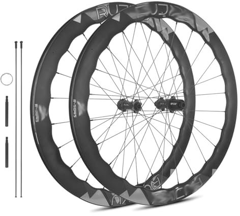 MIRODO 700C Rennrad-Radsatz 24H 36T Ultraleichtes Carbonfaser-Vorder-Hinterrad Center Lock Scheibenbremse Wave-Felge Windbreaker-Radsatz Steckachse/Schnellspanner HG/XD-Freilauf(Quick Release,XD)