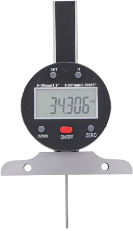 Calibro di profondità Digitale 0-30 Mm Gamma 0-1,2 Pollici Precisione 0,001 Mm 0,00005 Pollici Strumento Elettronico di Misurazione della profondità con Porta USB