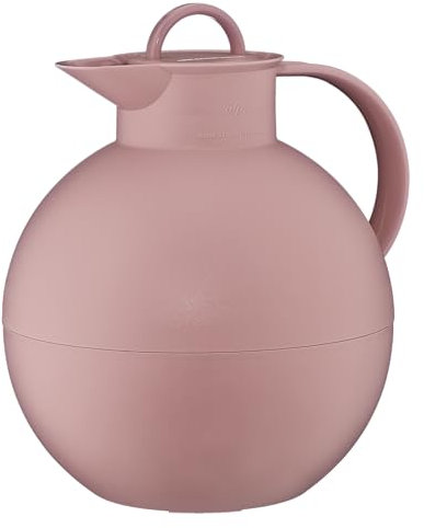 alfi KUGEL Pichet isotherme, 0,94 l, vieux rose, avec insert en verre trempé sous vide alfiDur, 12 h chaud/24 h froid, bouchon à vis absolument étanche, pièce de design, cafetière, sans BPA