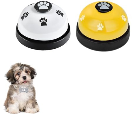 Weenwill Haustier Trainingsglocken,2 PCS Hundeklingel Haustiere Hundeglocke mit Pfotenabdruck Button Töpfchen Trainingsglocken Hundetür Glocke Hundeklingel für Hund Katze
