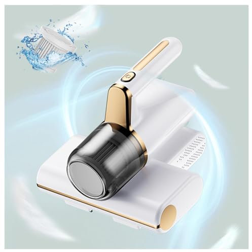 BesBet Aspirador De áCaros del Polvo, Elimina El 99,9% De AléRgenos Y áCaros del Polvo Limpiador Colchones VibracióN De Alta Frecuencia, IluminacióN Ultravioleta Aspiradora De Cama,White