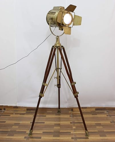 Lampadaire vintage sur trépied en bois - Lampe de sol pour salon, lampe pour chambre à coucher, lampe sur pied, articles de décoration d'intérieur, lampes de sol pour coin de salon, nuit