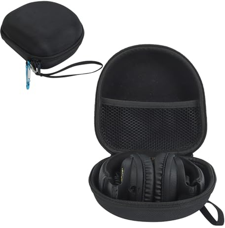 Hzycwgone Sköldfodral för Marshall Major V/Major IV/Major III/Major II,Resväska Skyddande med Karbinhake och Bärrem för Marshall Major 5/4/3/2 Bluetooth Trådlösa Hörlurar,Svart