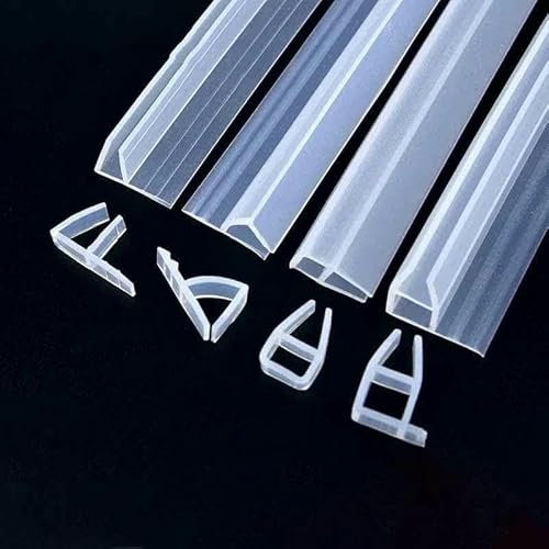 m Fensterdichtung aus Silikonkautschuk, FU h, Eckform, Türdichtungsstreifen, Zugluftstopper für Duschraum-Akustikplatten, 6/8/10/12 mm, transparent, F, 10 mm, 5 m