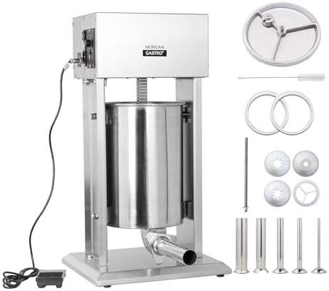 Hakka 12L Electric Sausage Stuffer, Commercial Stainless Steel Vertical Sausage Filling Machine