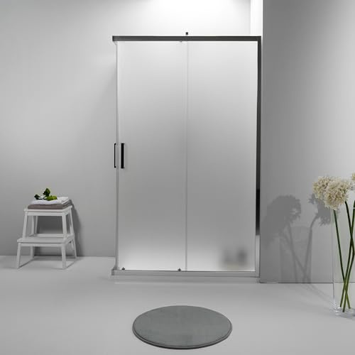 Box Doccia 3 Lati 80x120x80 cm x h190 - Cabina Doccia con Porta Scorrevole, Cristallo Temperato 6mm, Opaco e Anticalcare con Profilo in Alluminio Cromato e Chiusura Magnetica - Facile da Installare