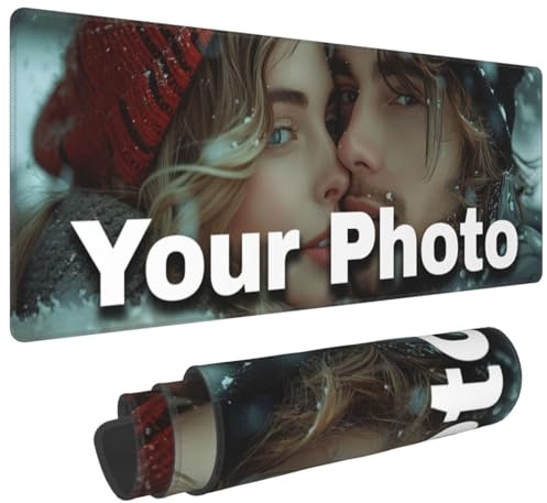 Tapis Souris XXL Personnalisable, Tapis de Souris XXL, Ajouter Photo Image/Texte/Logo, imprimé avec Base en Caoutchouc antidérapant, Cadeau de Noël personnalisé (30x80cm/12x31.5in)