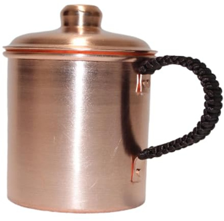LOVIVER Handmade Copper Tea Cup Teacup Retro Drinkware with Handle Portable Drinking Cup Copper Mug for Tea Beer Coffee Teahouse Bar