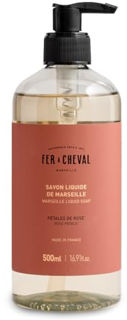 Fer à Cheval Savon Liquide de Marseille Pétales de Rose 500 ml 97% d'Ingrédients d'Origine Naturelle