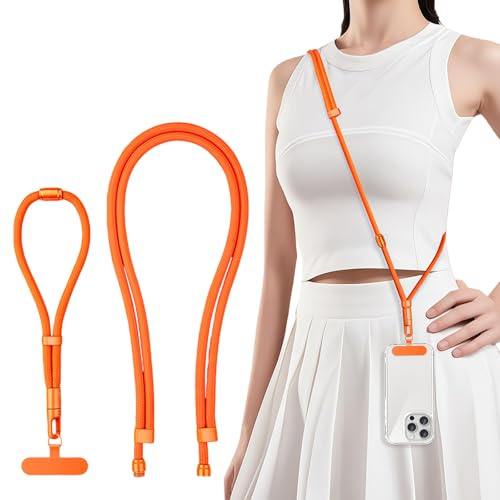 flintronic Cuerda para Movil, Cordon para Movil, Colgador Movil Cuello, Cordón de Correa de Muñeca de Mano, Colgante para Movil Ajustable de 80cm, Compatible con la Mayoría de los Funda
