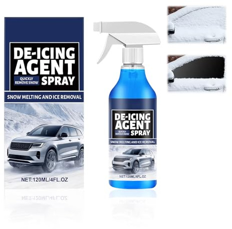 Spray Grattoir à Glace,Dégivrant pare Brise, Anti Givre pour Vitre de Voiture,Spray à Action Rapide pour Enlever la Glace et le Brouillard,Protection Antigel pour pare Brise, Vitres Latérales et Rétro
