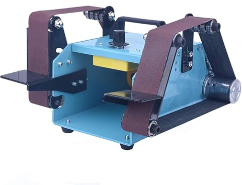 950W Pulidora de Banda Automática - Lijadora Pequeña Lijadora Madera, Doble Extremidad, Desburrar Piezas Metálicas & Restauro de Mobiliario