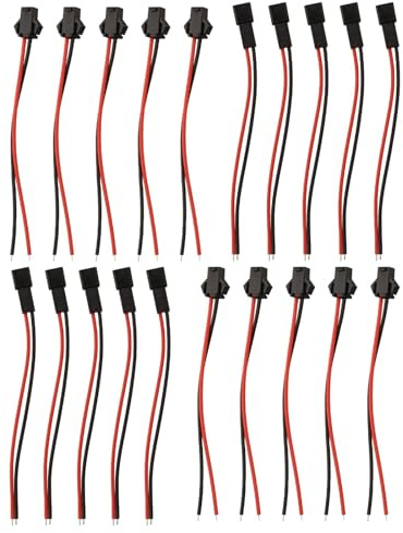 LED-Beleuchtungs-Anschlussklemme für zuverlässige Verbindung, 2-poliger männlicher weiblicher Kupferdraht mit PVC-Drähten für LED-Lichtleisten, Wandwascher, Taschenlampen, 3D-Flugzeuge