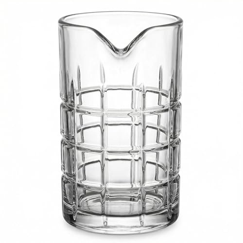 Grid Bar Mixing Glass 20oz Cocktail Mixing Glass with Spill-Free Spout