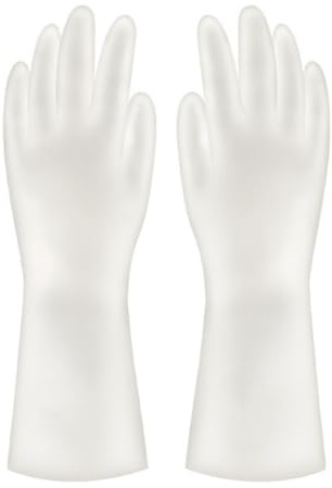 Mikikit 4 Paar Haushalts reinigungshandschuhe Latex kunststoff Schutzhandschuhe Rutschfest S Weiß für Küche Hausarbeit Garten Pflege