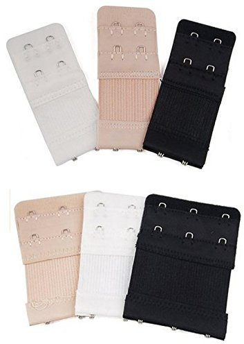 Yesmin 6pcs Women Soft Comfortable Bra 2 Hooks and 3 Hooks Extender