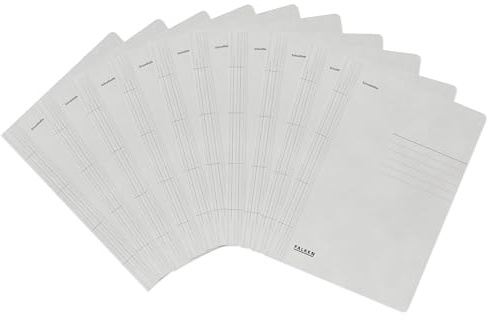 FALKEN 100x Recycling-Schnellhefter aus starkem Karton DIN A4 grau | Made in Germany kaufmännische und Behördenheftung Blauer Engel ideal für Büro und Schule Blauer Engel Hefter