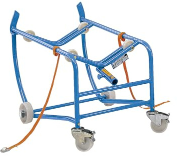 eurokraft pro | Fasskipper für 200-Liter-Fass | Fassauflage mit 4 Kunststoffrollen, ohne Ölauffangwanne
