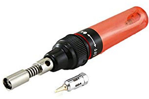 Pistola de hierro inalámbrica BE-TOOL portátil butano inalámbrico 8 ml 1300 ℃ soplete de gas soldadura pistola de hierro soldador quemador de pluma herramientas de soldadura - rojo transparente