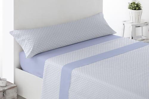 Energy Colors Textil Hogar - Fontar - Juego Sábanas Estampada Verano 3 Piezas Microfibra (Higa Azul, 150_x_200_cm)