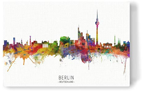 artboxONE Leinwand 150x100 cm Städte/Berlin Berlin Germany Skyline txt von Michael Tompsett