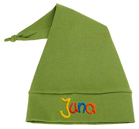 Zipfelmütze grün mit Namen - Mütze für Kinder Winter personalisiert - Wintermütze Kindermütze in verschiedenen Farben Mädchen Junge mit Wunschbeschriftung