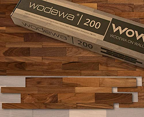 wodewa Panel de pared de madera de nogal 3D, 0,096 m², revestimiento interior de madera, para salón, dormitorio