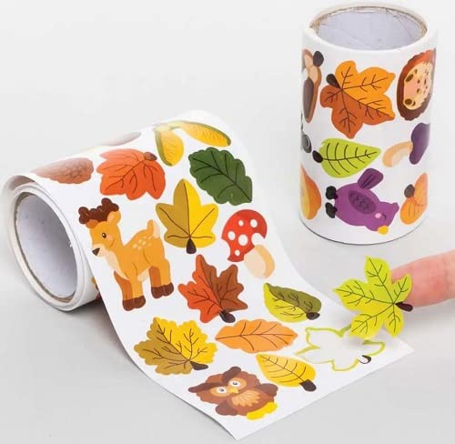 Baker Ross FE631 Pack of 600 Kids Stickers Great for Arts and Crafts Projects, Scrapbooking and Reward Boards (Autumn Designs)