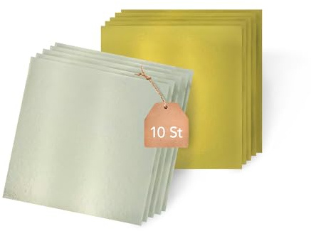 KITCHENDREAM Cake Board Set, Kuchenplatte, Eckig, Gold und Silber, 3 mm dicke Pappe, zum Servieren und Transportieren von Kuchen und Torten, auch für Party-Buffets, 10 Stk. 25x25cm