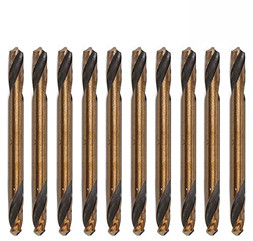 10 PCS HSS Double Ended Drill Bits Straight Shank Twist Drill Bits Set Drilling Stainless Steel Tool for Metal Carbon Steel Working