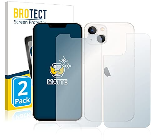 brotect Pellicola Protettiva per Apple iPhone 13 | (Fronte+Retro) 2 Pezzi Opaca Protezione Schermo Made in Germany Anti-Riflesso Anti-Impronte Proteggi Schermo