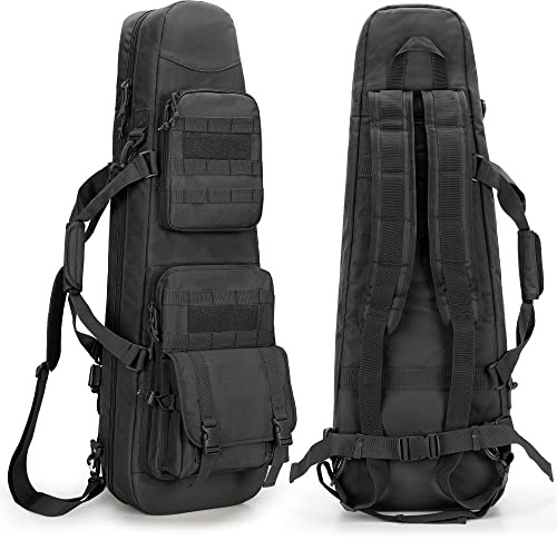 DSLEAF Long Soft Rifle Case for 36” Rifles, Tactical Double Rifle Backpack & Padded Rifle Bag for Hunting and Shooting