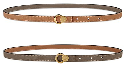 LumiSyne Damen Ledergürtel Wendegürtel Zweifarbig Dünner Gürtel Dornschließe Einstellbar Gürtel Dekorativen Gürtel Für Jeans Hosen Mantel Kleider