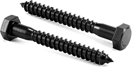 1/4 x 2-1/2 Hex Head Lag Screws Bolts 20Pcs 304 Stainless Steel 18-8, Partial Thread, Hexagon Head Wood Screws Black Oxide by SG TZH