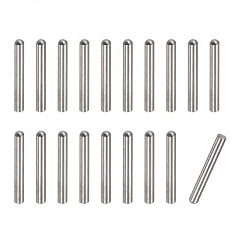 sourcing map 20Stk Spannstifte 304 Edelstahl Rund Flach Holz Stützregale Befestigung 3x20mm